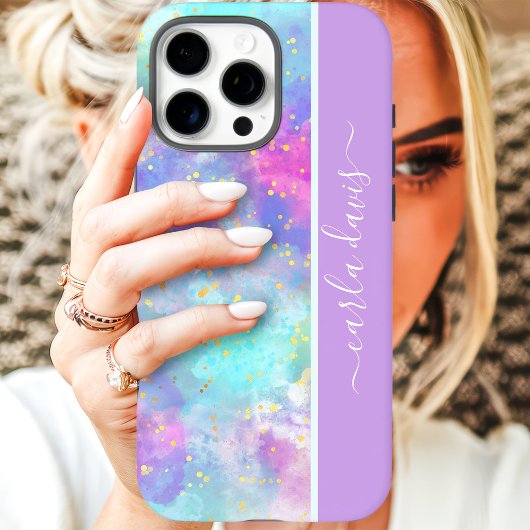 Wasserfarb-Splash mit individuellem Namen Case-Mate iPhone Hülle