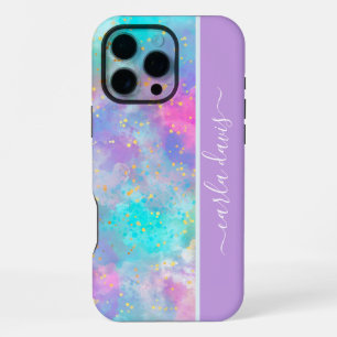 Wasserfarb-Splash mit individuellem Namen iPhone 16 Pro Max Hülle