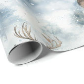 Wasserfarb-Winterwaldhirsche (5) Geschenkpapier (Rolleneckpunkt)