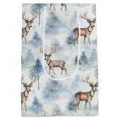 Wasserfarb-Winterwaldhirsche (5) Mittlere Geschenktüte (Rückseite)