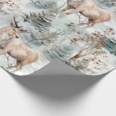 Wasserfarb-Winterwaldhirsche (6) Geschenkpapier (Ecke)