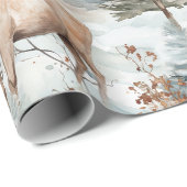 Wasserfarb-Winterwaldhirsche (6) Geschenkpapier (Rolleneckpunkt)
