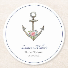 Wasserfarbanker Wasserfarbiges Brautparty Runder Pappuntersetzer