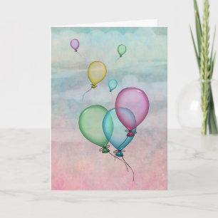 Wasserfarbballons im Himmel Geburtstag Karte