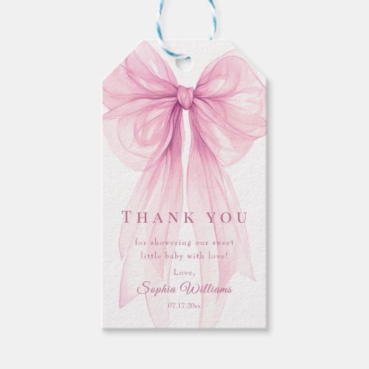 Wasserfarbband-Geschenkanhänger für Baby Shower &  Geschenkanhänger (Vorderseite)