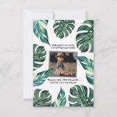 Wasserfarbbär Erster Geburtstag Foto Dankeskarte (Rückseite)