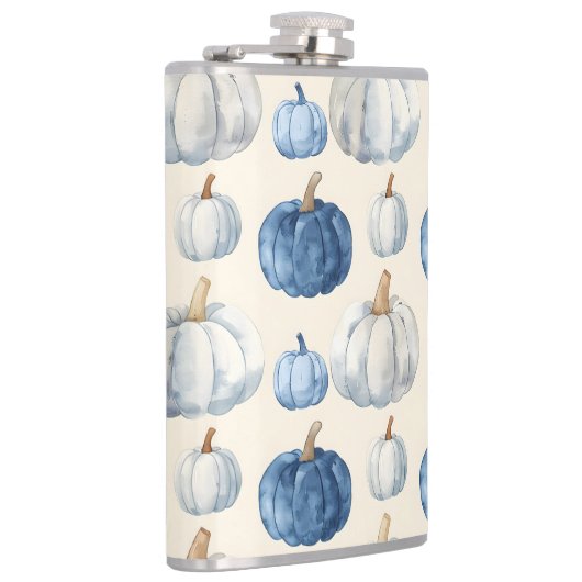 WASSERFARBBLAU UND WEISSE FALLPUMPKINE FLACHMANN (Rechts)