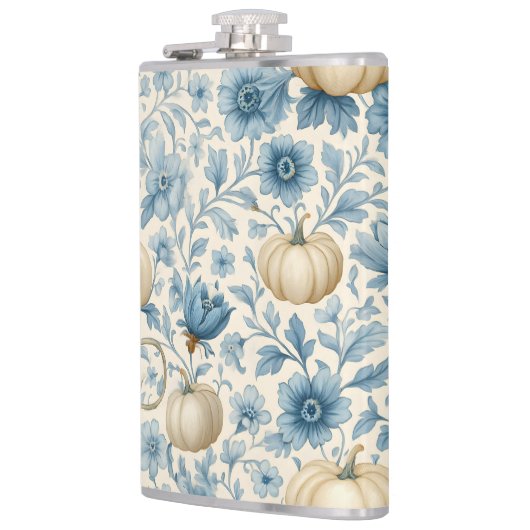 WASSERFARBBLAU UND WEISSE FALLPUMPKINE FLACHMANN (Links)