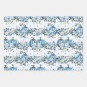 WASSERFARBBLUE FALL PUMPKINS & BLUME GESCHENKPAPIER SET (Vorderseite 3)