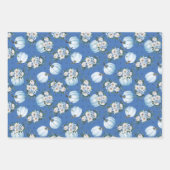 WASSERFARBBLUE FALL PUMPKINS & BLUME GESCHENKPAPIER SET (Vorderseite)