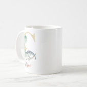 Wasserfarbbuchstabe C mit Dinosaurier Kaffeetasse (Vorderseite Links)