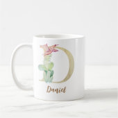 Wasserfarbbuchstabe D mit Dinosaurier Kaffeetasse (Links)