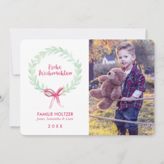 Wasserfarbdraht Frohe Weihnachten Foto (Vorderseite)