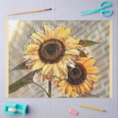 Wasserfarbe 2 Glossy Sonnenblumen Elegante Sammlun Seidenpapier (Basteln)