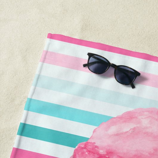 Wasserfarbe 3 Eiscreme Personalisiert Strandtuch (Beispiel)