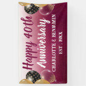 Wasserfarbe 40 Jubiläumsballon Ruby Wedding Banner (Vertikal)