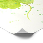 Wasserfarbe 4 Blatt Klee, Glück Klee Poster (Ecke)