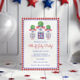 Wasserfarbe 4. Juli American Flag Topiary Party Einladung