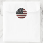 Wasserfarbe 4. Juli Amerikanische Flagge Runder Aufkleber (Tasche)