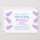 Wasserfarbe 4. Juli Eiscreme Einladung (Vorderseite)