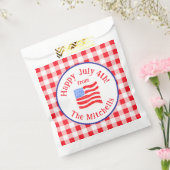 Wasserfarbe 4. Juli Flagge Rotkariert NAME Geschenktütchen (Versiegelt)