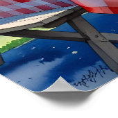 Wasserfarbe 4. Juli GRILLEN Poster (Ecke)