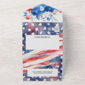 Wasserfarbe 4. Juli Hochzeit All In One Einladung (Außenbereich)