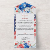 Wasserfarbe 4. Juli Hochzeit All In One Einladung (Innen Boden)