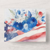 Wasserfarbe 4. Juli Hochzeit All In One Einladung (Rückseite)