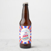 Wasserfarbe 4. Juli Party Bierflaschenetikett (Vorderseite)