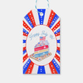 Wasserfarbe 4. Juli Party Geschenkanhänger (Vorderseite)
