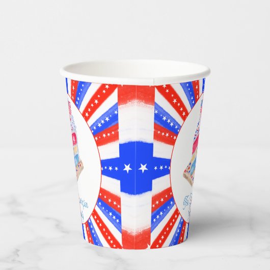 Wasserfarbe 4. Juli Party Pappbecher (Rechts)