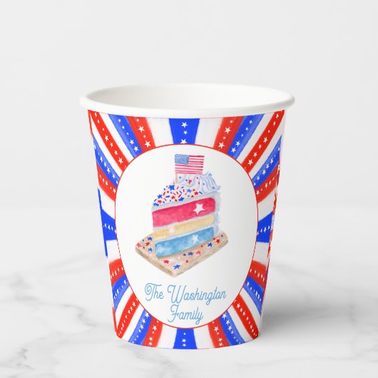 Wasserfarbe 4. Juli Party Pappbecher (Vorderseite)