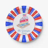 Wasserfarbe 4. Juli Party Pappteller (Vorderseite)