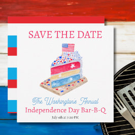 Wasserfarbe 4. Juli Party Save The Date