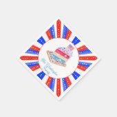 Wasserfarbe 4. Juli Party Serviette (Ecke)