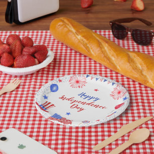 Wasserfarbe 4. Juli Party zum Unabhängigkeitstag Pappteller