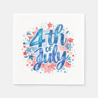 Wasserfarbe 4. Juli Patriotisch Serviette