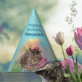 Wasserfarbe 5. Geburtstag Cat Party Hat Partyhütchen