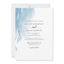 Wasserfarbe Abstrakt Blaue Blütenblume Hochzeitssc