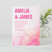 Wasserfarbe Abstrakt Blush Pink Fett Hochzeit Einladung (Stehend Vorderseite)