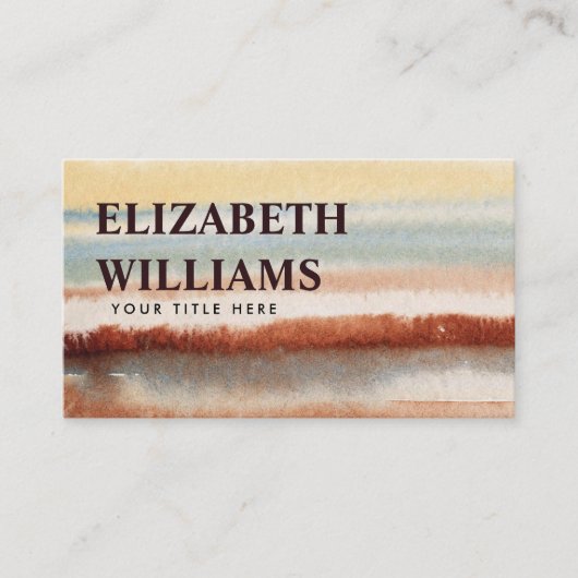 Wasserfarbe Abstrakt Boho Visitenkarte (Vorderseite)
