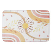 Wasserfarbe Abstrakt Botanische Blume Regenbogen K Badematte (Vorderseite)