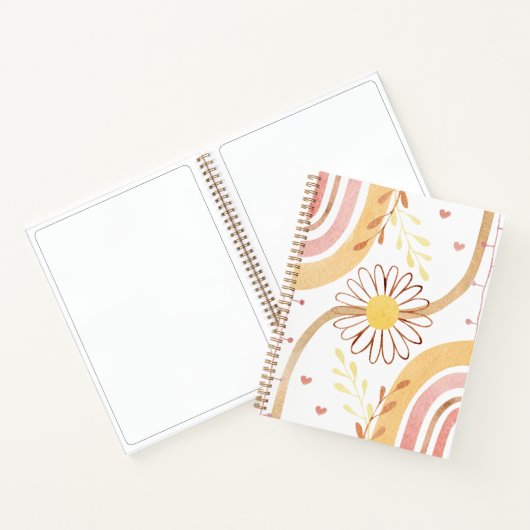 Wasserfarbe Abstrakt Botanische Blume Regenbogen K Notizblock (Innenseite)