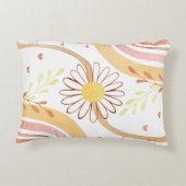 Wasserfarbe Abstrakt Botanische Blume und Regenbog Dekokissen (Rückseite)