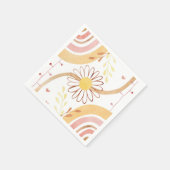 Wasserfarbe Abstrakt Botanische Blume und Regenbog Serviette (Ecke)