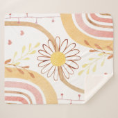 Wasserfarbe Abstrakt Botanische Blume und Regenbog Sherpadecke (Vorderseite (Horizontal))