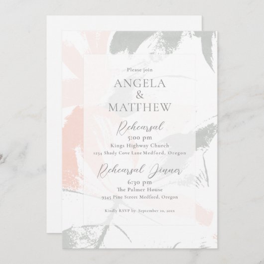 Wasserfarbe Abstrakt Einladung (Vorne/Hinten)