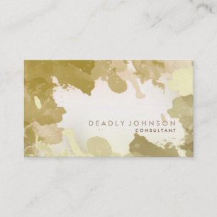 Wasserfarbe Abstrakt Elegant Cool Gelb Gold Visitenkarte