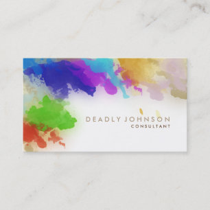 Wasserfarbe Abstrakt Elegant Cool Multi-Farb-braun Visitenkarte